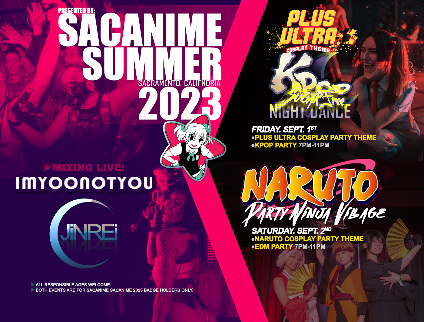 Sac Anime Sacramento California Expo Convention VIP weekend Pass